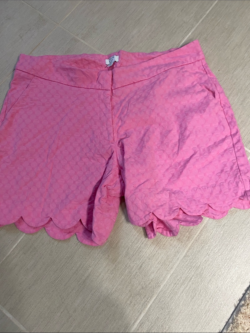 crown & ivy Pink Scallop Hem Bermuda Shorts